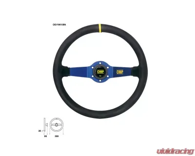 OMP Racing Steering Wheel Rally: Dished 350mm | Black Suede - OD0-1951-071