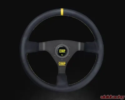 OMP Racing Steering Wheel WRC: Mid-Depth 350mm Dished | Black|Yellow - OD0-1980-071