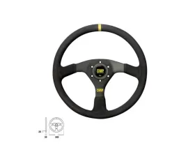 OMP Racing Steering Wheel Velocita 380: Flat 380mm | Black Suede