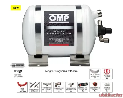 OMP Fire Extinguisher White Collection Electrical 2.8 L - CE0-FAL2-A01