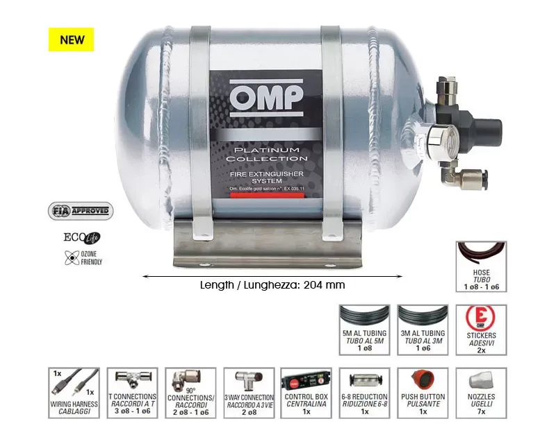 OMP Fire Extinguisher Platinum Collection Electrical 1.3 L - CE0-SAL3-A01