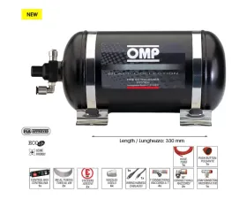 OMP Racing 17LB Black Collection Electrical Fire Extinguisher System