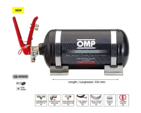 OMP Racing 18LB Black Collection Mechanical Fire Extinguisher System