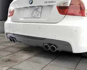3D Design 4 Tip Carbon Fiber Rear Diffuser BMW 335i 2006-2011