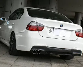 3D Design Carbon Fiber | FRP Rear Diffuser BG Single Exhaust BMW 3 Series E90 | E91 M-Sport 2006-2013