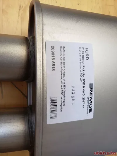 Remus Racing Catback Exhaust Triple Side Exit Tips Ford Raptor EcoBoost 2017-2025 - 209018 5518