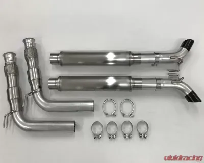 Belanger Mids w/ Cats | Flex Pipes and Brackets- manifold and Catback w/ Black Tailpipes Dodge Viper SRT Coupe/ACR 13-17 - 5725ACRB