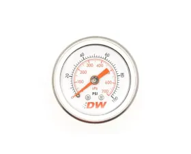 DeatschWerks White Face Fuel Pressure Gauge with DW Logo