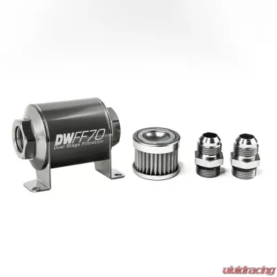 DeatschWerks -10AN, 5 micron, 70mm In-line fuel filter kit - 8-03-070-005K-10