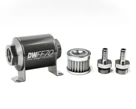 DeatschWerks 3/8 in Barb, 5 micron, 70mm In-line fuel filter kit