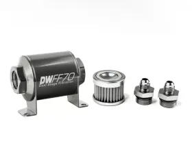 DeatschWerks -6AN, 5 micron, 70mm In-line fuel filter kit