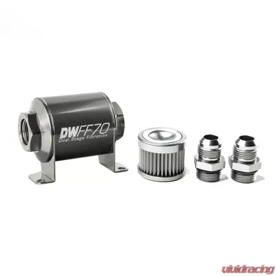 DeatschWerks -10AN, 10 micron, 70mm In-line fuel filter kit - 8-03-070-010K-10
