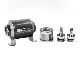 DeatschWerks 3/8 in, 10 micron, 70mm In-line fuel filter kit