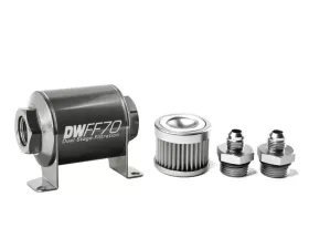 DeatschWerks -6AN, 10 micron, 70mm In-line fuel filter kit