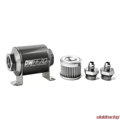 DeatschWerks -6AN, 10 micron, 70mm In-line fuel filter kit - 8-03-070-010K-6