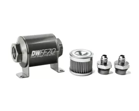 DeatschWerks -6AN, 40 micron, 70mm In-line fuel filter kit
