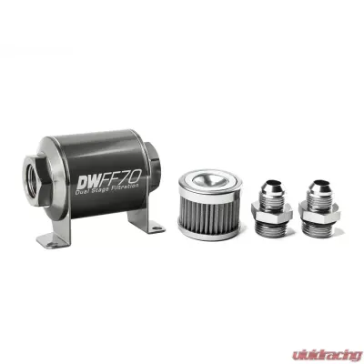 DeatschWerks -8AN, 40 micron, 70mm In-line fuel filter kit - 8-03-070-040K-8