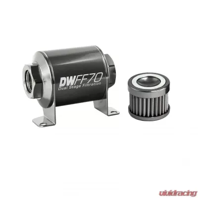 DeatschWerks -10AN Female, 40 micron, 70mm In-line fuel filter kit - 8-03-070-040K