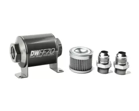 DeatschWerks -10AN, 100 micron, 70mm In-line fuel filter kit