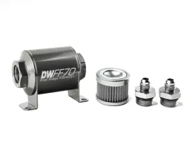 DeatschWerks -6AN, 100 micron, 70mm In-line fuel filter kit