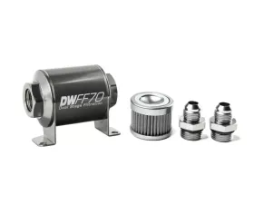 DeatschWerks -8AN, 100 micron, 70mm In-line fuel filter kit