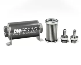 DeatschWerks 3/8 in, 5 micron, 110mm In-line fuel filter kit