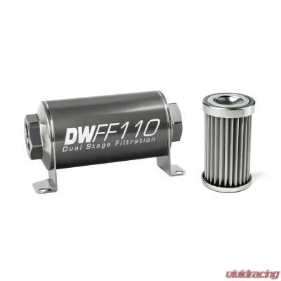 DeatschWerks -10AN Female, 5 micron, 110mm In-line fuel filter kit - 8-03-110-005K