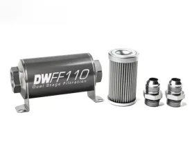 DeatschWerks -10AN, 10 micron, 110mm In-line fuel filter kit