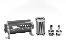 DeatschWerks 3/8 in, 10 micron, 110mm In-line fuel filter kit