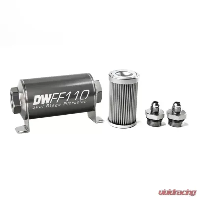DeatschWerks -6AN, 10 micron, 110mm In-line fuel filter kit - 8-03-110-010K-6