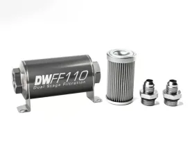 DeatschWerks -8AN, 10 micron, 110mm In-line fuel filter kit