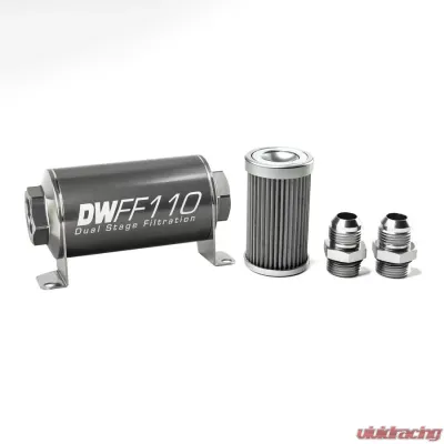 DeatschWerks -10AN, 40 micron, 110mm In-line fuel filter kit - 8-03-110-040K-10