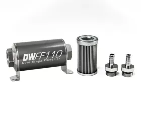 DeatschWerks 3/8 in, 40 micron, 110mm In-line fuel filter kit
