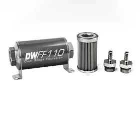 DeatschWerks 5/16 in, 40 micron, 110mm In-line fuel filter kit