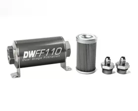 DeatschWerks -6AN, 40 micron, 110mm In-line fuel filter kit