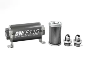 DeatschWerks -8AN, 40 micron, 110mm In-line fuel filter kit