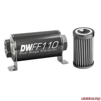 DeatschWerks -10AN Female, 40 micron, 110mm In-line fuel filter kit - 8-03-110-040K