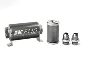 DeatschWerks -10AN, 100 micron, 110mm In-line fuel filter kit