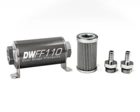 DeatschWerks 3/8 in, 100 micron, 110mm In-line fuel filter kit