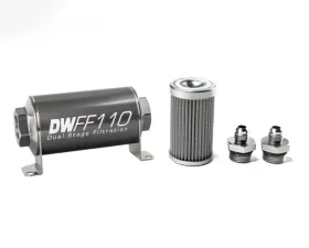 DeatschWerks -6AN, 100 micron, 110mm In-line fuel filter kit
