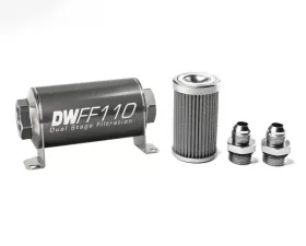 DeatschWerks -8AN, 100 micron, 110mm In-line fuel filter kit