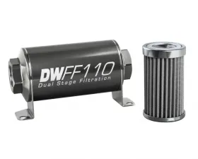DeatschWerks -10AN Female, 40 micron, 110mm In-line fuel filter kit