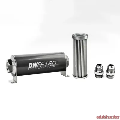 DeatschWerks -10AN, 5 micron, 160mm In-line fuel filter kit - 8-03-160-005K-10