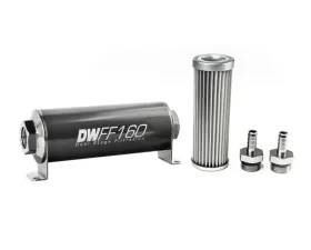 DeatschWerks 3/8 in, 5 micron, 160mm In-line fuel filter kit