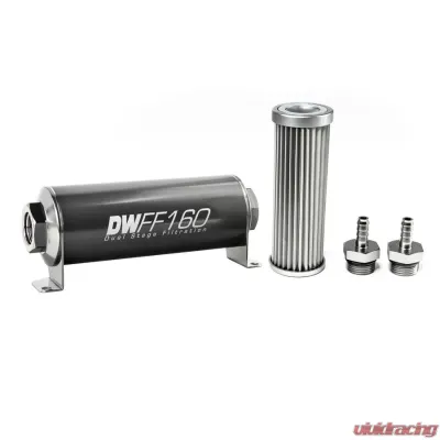 DeatschWerks 5/16 in, 5 micron, 160mm In-line fuel filter kit - 8-03-160-005K-516