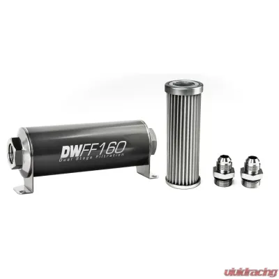 DeatschWerks -8AN, 5 micron, 160mm In-line fuel filter kit - 8-03-160-005K-8