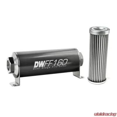 DeatschWerks -10AN Female, 5 micron, 160mm In-line fuel filter kit - 8-03-160-005K