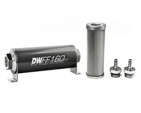 DeatschWerks 5/16 in, 10 micron, 160mm In-line fuel filter kit