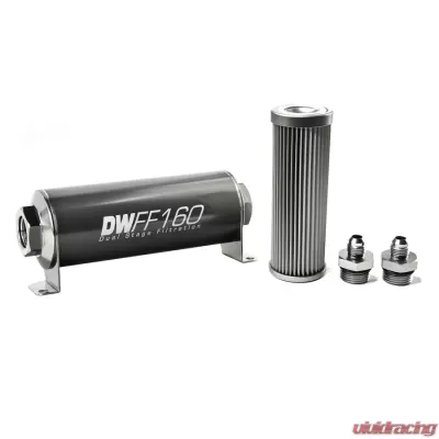DeatschWerks -6AN, 10 micron, 160mm In-line fuel filter kit - 8-03-160-010K-6