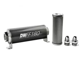 DeatschWerks -8AN, 10 micron, 160mm In-line fuel filter kit